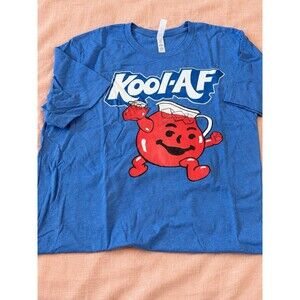 Kool-Aid Man Blue Graphic T-Shirt Short Sleeve Size Large Retro Logo